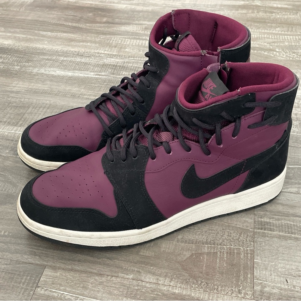 Jordan Men's High Top Sneakers Burgundy and Black